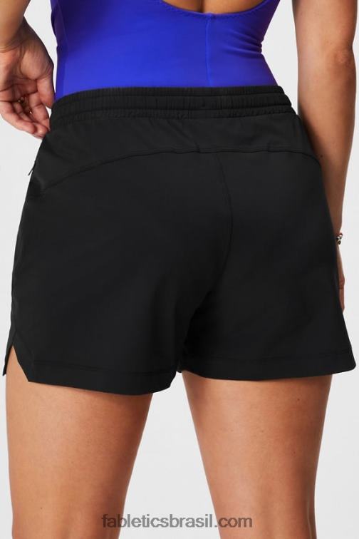Fabletics rosa fluorescente/preto 420HR600 aquele curto 3'' mulheres