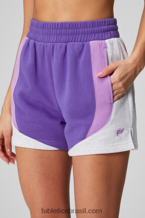 Fabletics roxo sebo/caverna de cristal/urze cinza suave 420HR320 short de moletom de lã forever mulheres