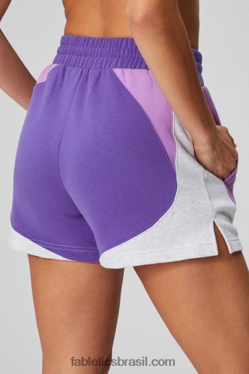 Fabletics roxo sebo/caverna de cristal/urze cinza suave 420HR320 short de moletom de lã forever mulheres