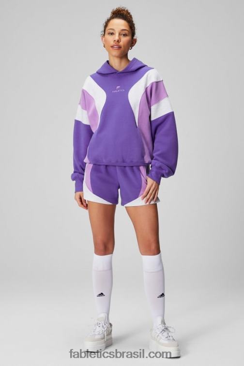 Fabletics roxo sebo/caverna de cristal/urze cinza suave 420HR320 short de moletom de lã forever mulheres