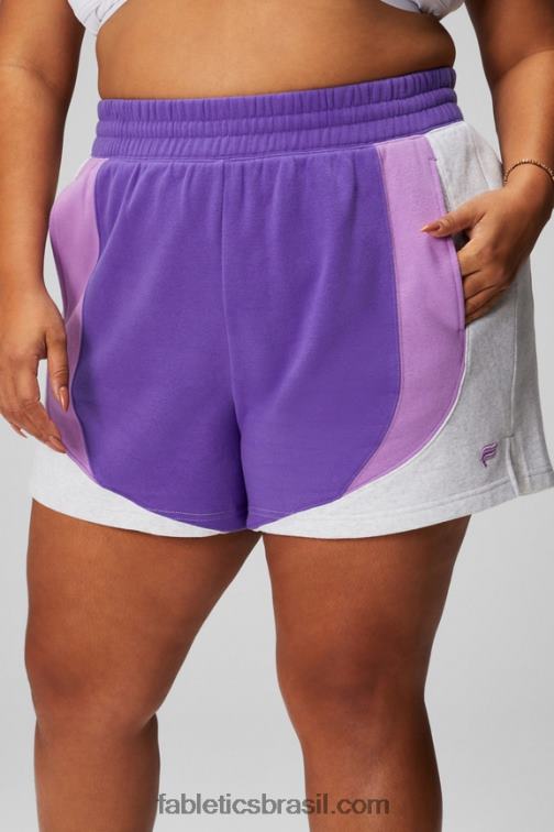 Fabletics roxo sebo/caverna de cristal/urze cinza suave 420HR321 short de moletom de lã forever mulheres