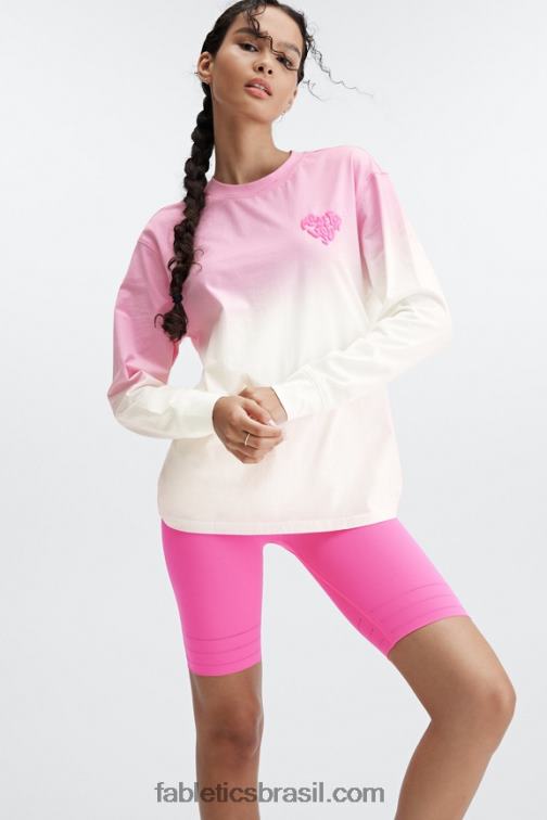 Fabletics runyon/nuvem rosa 420HR514 short cintura alta 9'' em malha esculpida mulheres
