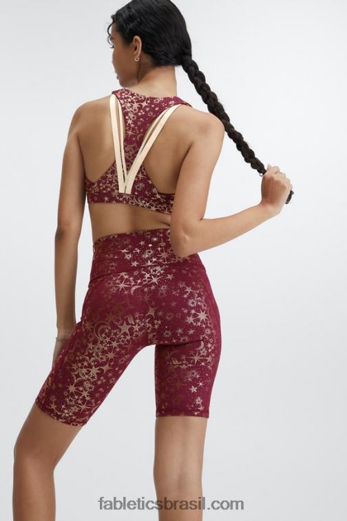 Fabletics sândalo/caqui/prata reflexiva 420HR339 define powerhold cintura alta 9'' short 19 mulheres