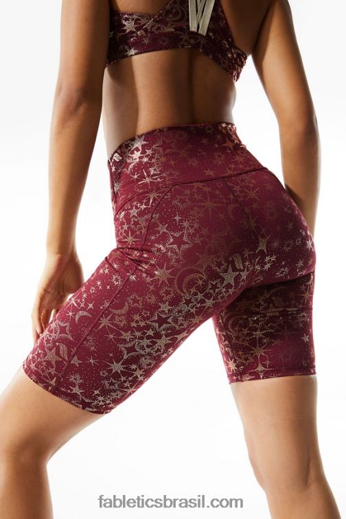 Fabletics sândalo/caqui/prata reflexiva 420HR339 define powerhold cintura alta 9'' short 19 mulheres