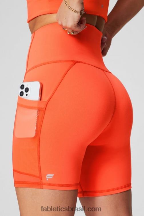 Fabletics sequóia/tom rosa 420HR390 powerhold ultra hw 6'' curto em movimento mulheres