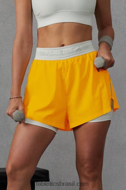 Fabletics sol da tarde/cinza menta/prata reflexivo 420HR596 corrida perfurada 5" curta mulheres