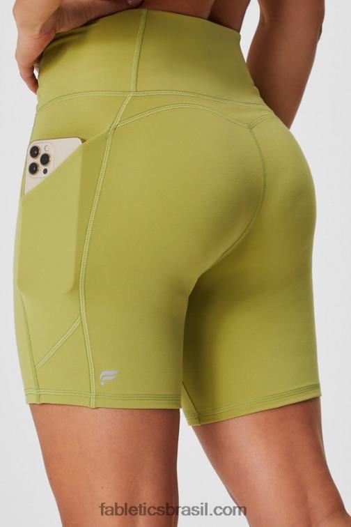 Fabletics tapioca/rosa de pelúcia 420HR288 oasis pureluxe cintura alta 6'' short 10 mulheres