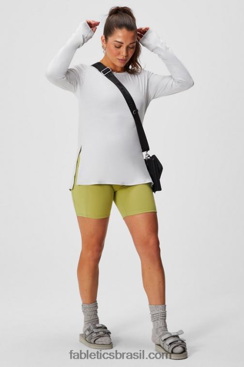 Fabletics tapioca/rosa de pelúcia 420HR288 oasis pureluxe cintura alta 6'' short 10 mulheres