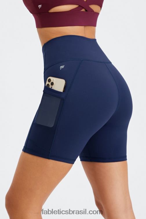 Fabletics terra/piscina/névoa coral 420HR260 on-the-go powerhold cintura alta 6'' curto 7 mulheres