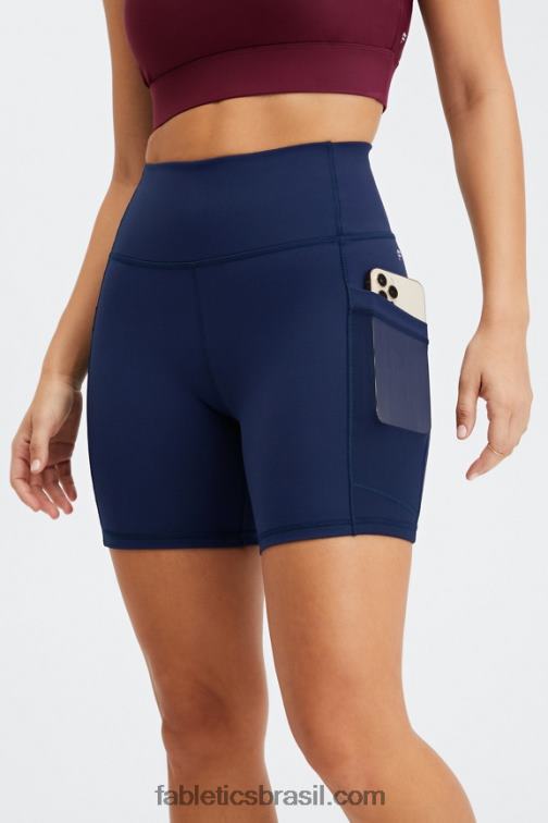Fabletics terra/piscina/névoa coral 420HR260 on-the-go powerhold cintura alta 6'' curto 7 mulheres
