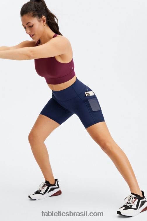 Fabletics terra/piscina/névoa coral 420HR260 on-the-go powerhold cintura alta 6'' curto 7 mulheres