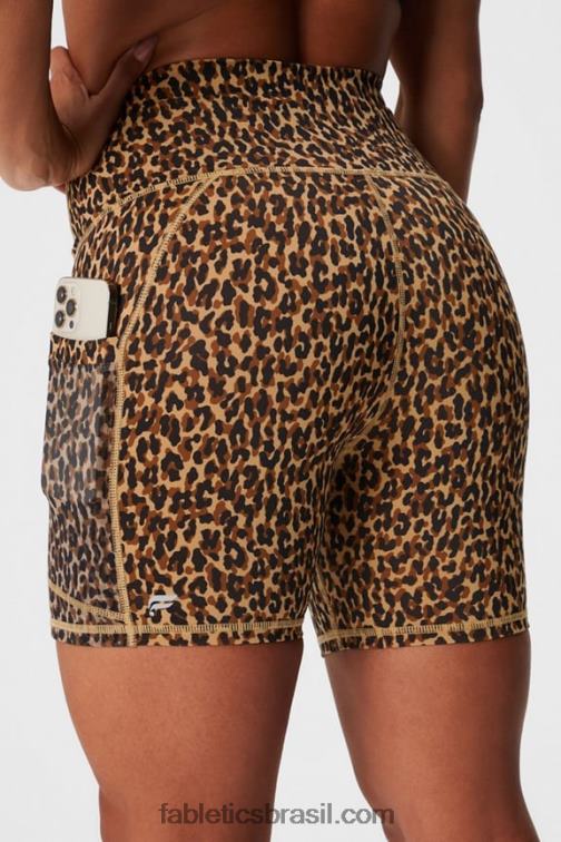 Fabletics terrazzo/logotipo reflexivo 420HR250 on-the-go powerhold cintura alta 6'' curto 5 mulheres