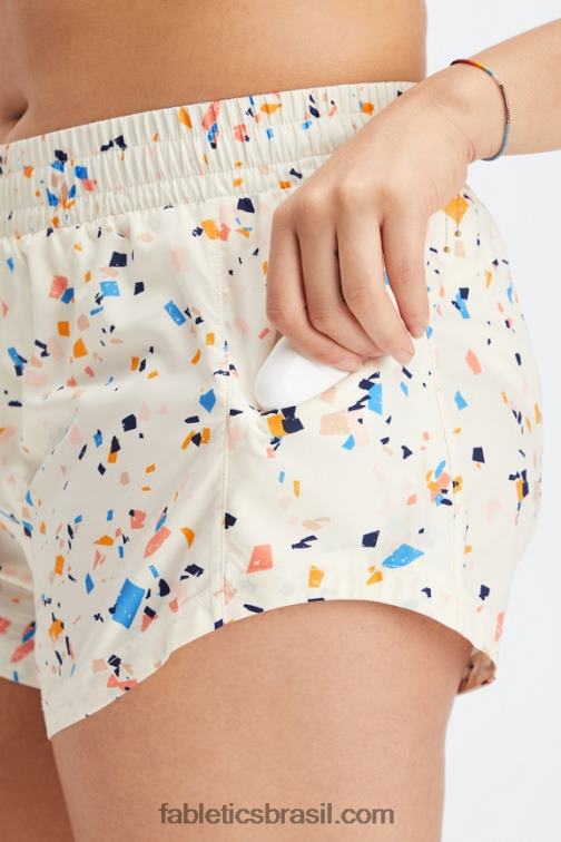 Fabletics terrazzo/logotipo reflexivo 420HR457 velocidade máxima cintura média corrida curta mulheres