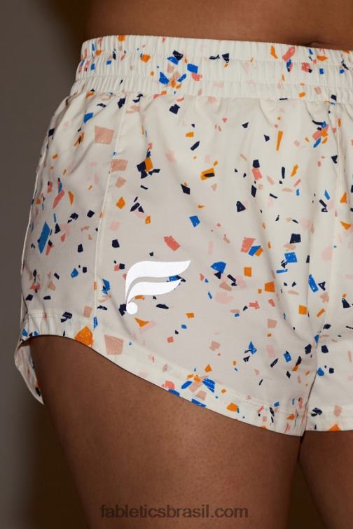 Fabletics terrazzo/logotipo reflexivo 420HR457 velocidade máxima cintura média corrida curta mulheres