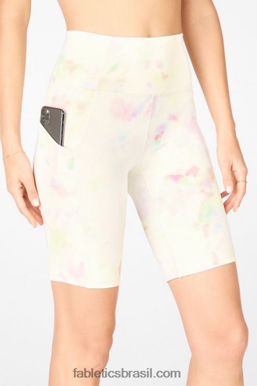 Fabletics terroso/verde cítrico 420HR525 short cintura alta bolso oasis 9'' mulheres