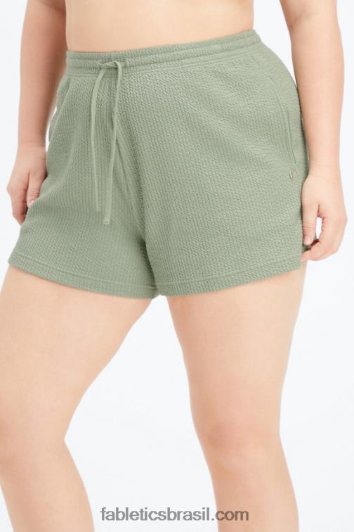Fabletics tigresa de cacau/logotipo de cacau 420HR484 short cintura alta em tricot mulheres