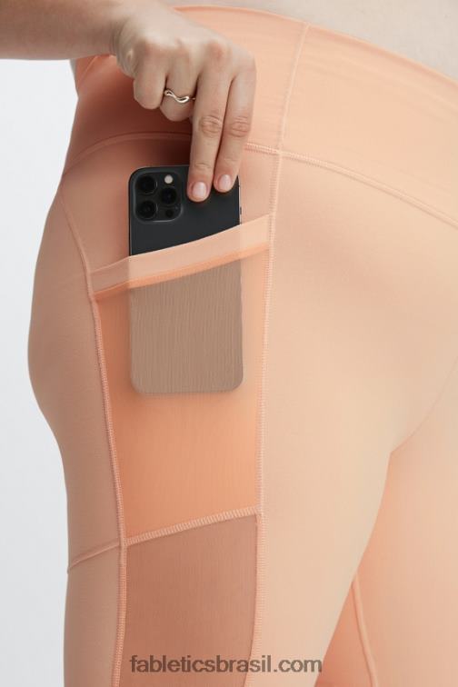 Fabletics tijolo/mandarim 420HR519 short powerhold cintura alta on-the-go 9'' mulheres