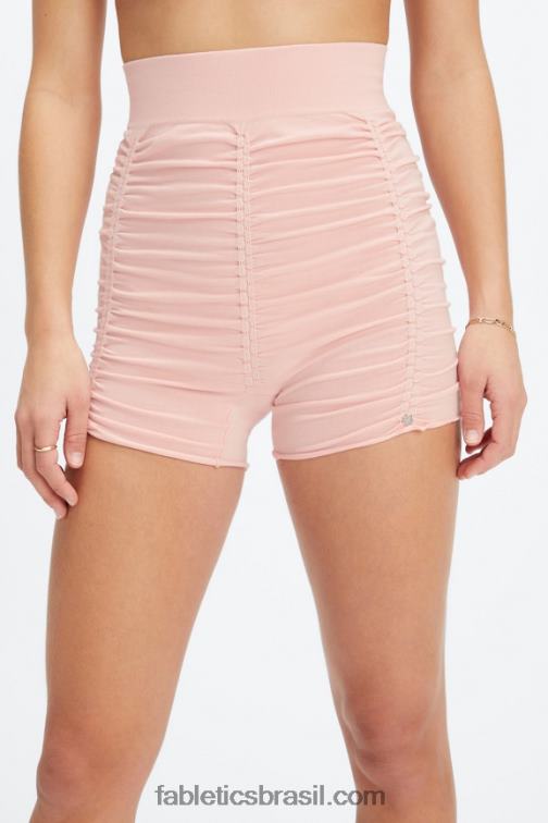 Fabletics tijolo/multi 420HR396 short franzido cintura alta sem costura mulheres