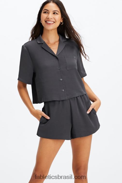 Fabletics tijolo/oliva desbotada 420HR497 ecosatin dormir curto mulheres