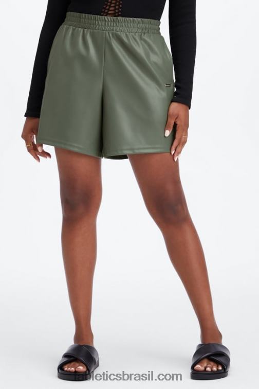 Fabletics tom rosa/areia 420HR357 short cintura alta couro vegano mulheres