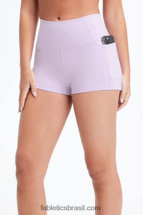 Fabletics trópicos/rosa em pó 420HR461 short cintura alta oasis pureluxe 2'' mulheres