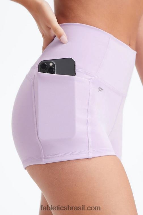 Fabletics trópicos/rosa em pó 420HR461 short cintura alta oasis pureluxe 2'' mulheres