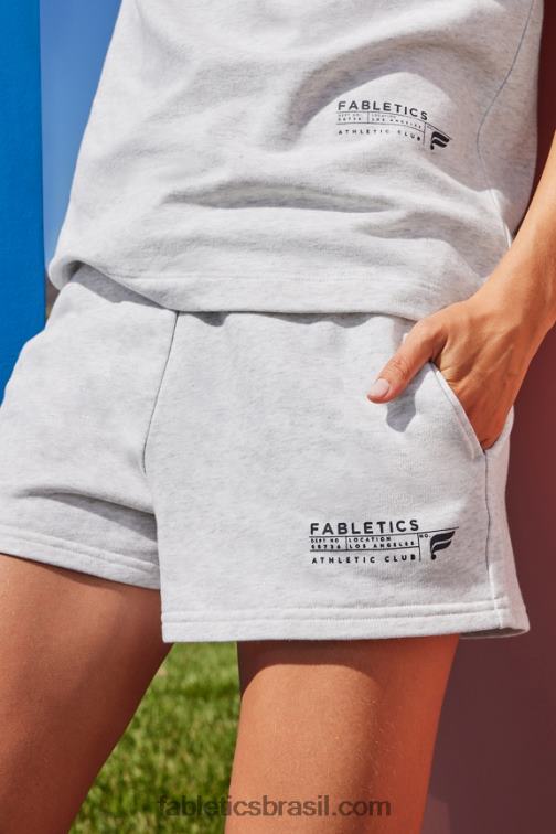 Fabletics urze cinza suave/clube atlético 420HR376 short de moletom leve go-to-slim mulheres