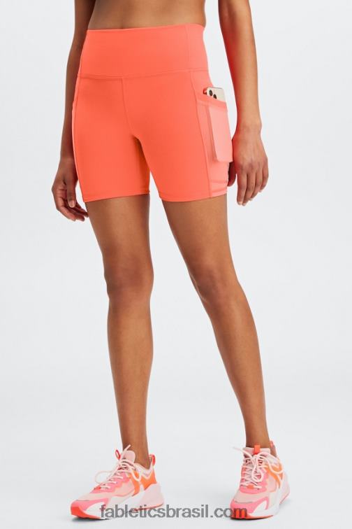 Fabletics violeta elétrico / céu roxo 420HR256 on-the-go powerhold cintura alta 6'' curto 6 mulheres