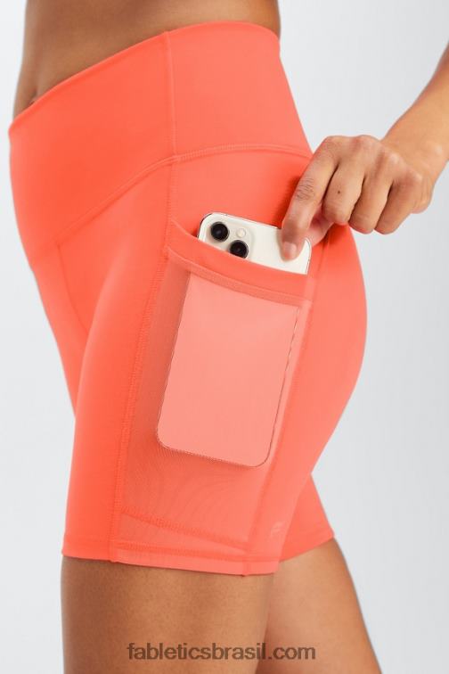 Fabletics violeta elétrico / céu roxo 420HR256 on-the-go powerhold cintura alta 6'' curto 6 mulheres