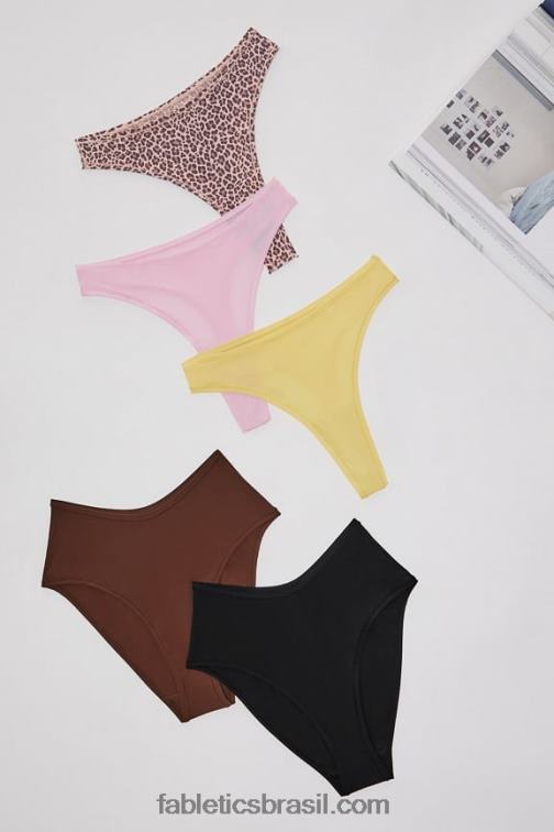 Fabletics garota brilhante 420HR2885 pacote liso de 5 peças mulheres