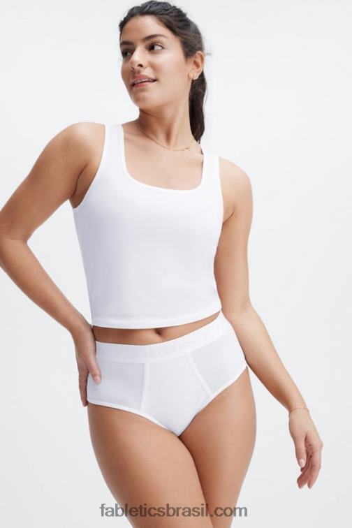 Fabletics branco 420HR2860 Calcinha cintura alta 24-7 mulheres