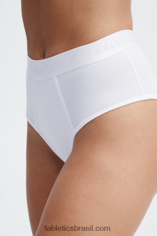 Fabletics branco 420HR2860 Calcinha cintura alta 24-7 mulheres