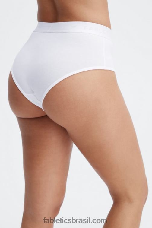 Fabletics branco 420HR2860 Calcinha cintura alta 24-7 mulheres
