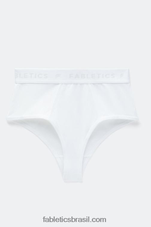 Fabletics branco 420HR2860 Calcinha cintura alta 24-7 mulheres