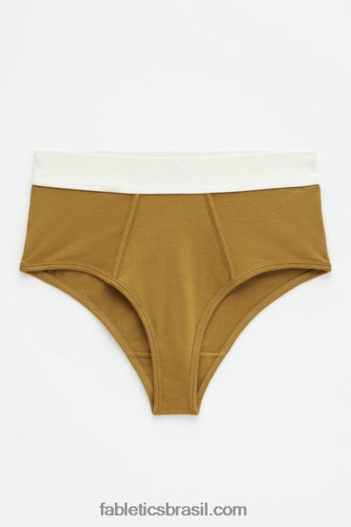 Fabletics bronze escuro 420HR2867 Calcinha cintura alta 24-7 mulheres