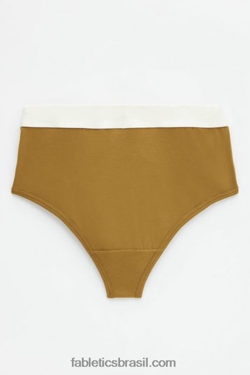 Fabletics bronze escuro 420HR2867 Calcinha cintura alta 24-7 mulheres
