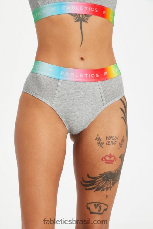 Fabletics cinza claro 420HR2862 24/7 orgulho short de cintura alta mulheres