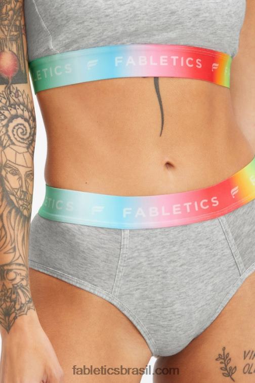 Fabletics cinza claro 420HR2862 24/7 orgulho short de cintura alta mulheres