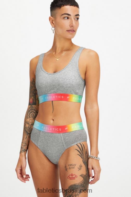 Fabletics cinza claro 420HR2862 24/7 orgulho short de cintura alta mulheres