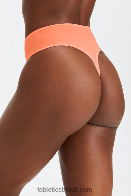 Fabletics coral 420HR2882 tanga cintura alta toque fino mulheres