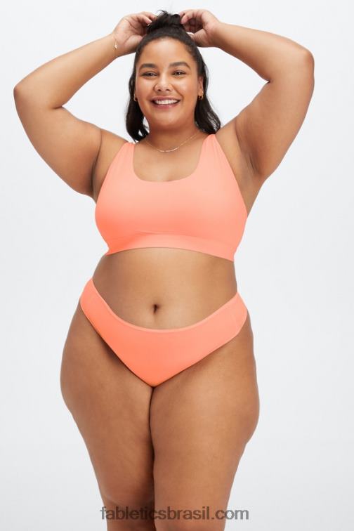 Fabletics coral 420HR2883 tanga cintura alta toque fino mulheres