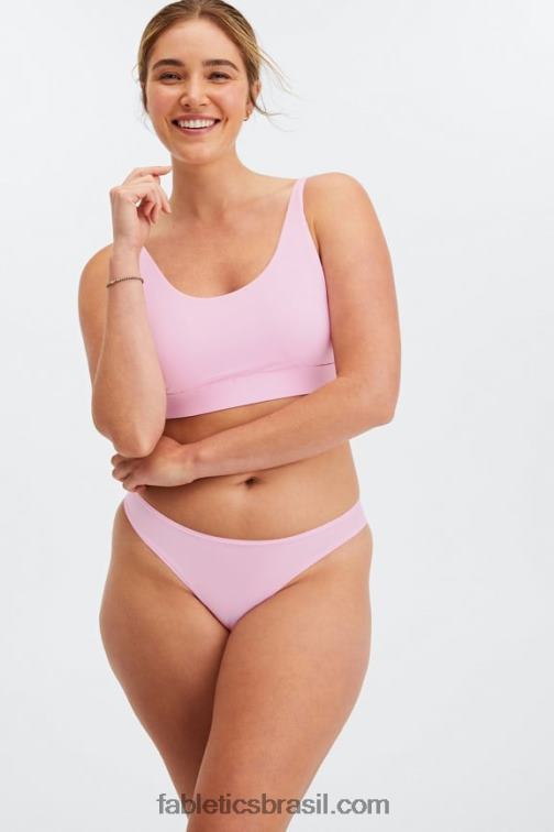 Fabletics docinho rosa 420HR2843 tanga de toque fino mulheres