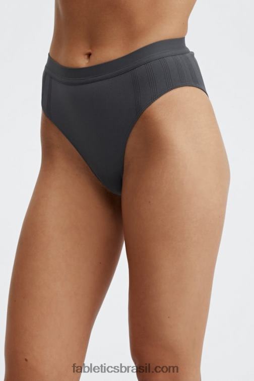 Fabletics estanho 420HR2855 cueca cintura alta em malha esculpida mulheres