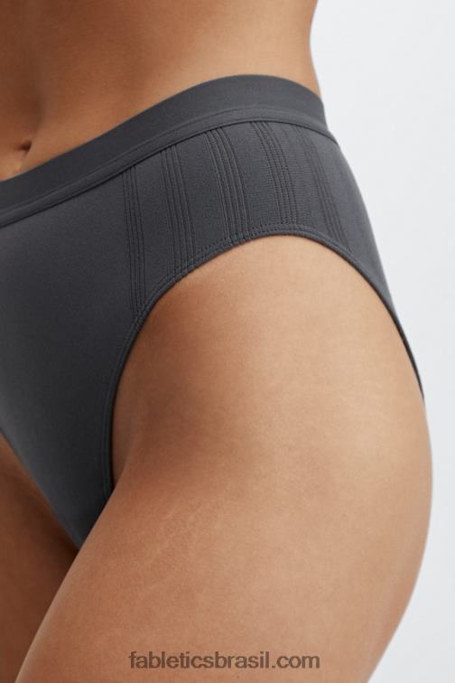 Fabletics estanho 420HR2855 cueca cintura alta em malha esculpida mulheres