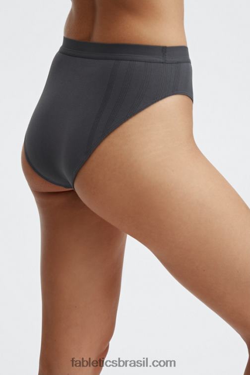 Fabletics estanho 420HR2855 cueca cintura alta em malha esculpida mulheres