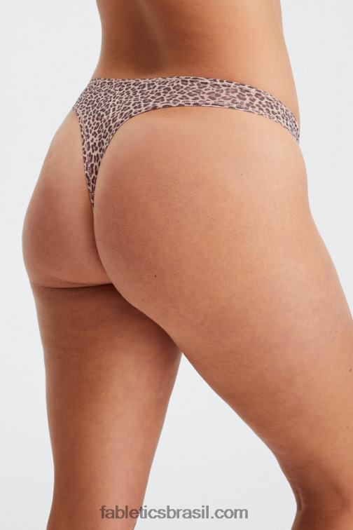 Fabletics mancha de leopardo roseta empoeirada 420HR2847 tanga de toque fino mulheres