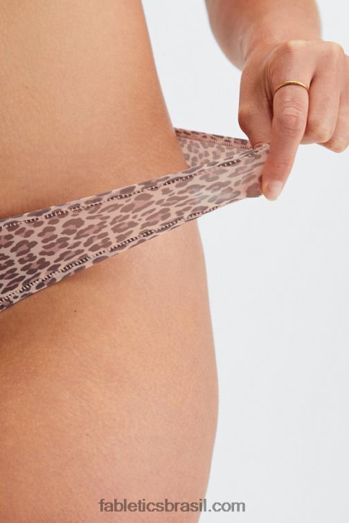 Fabletics mancha de leopardo roseta empoeirada 420HR2847 tanga de toque fino mulheres