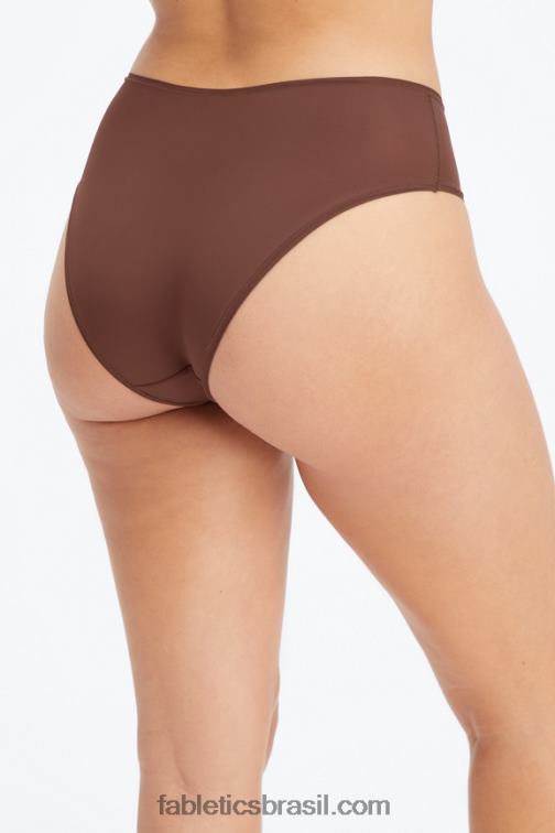 Fabletics marrom sela 420HR2836 cueca clássica de toque fino mulheres