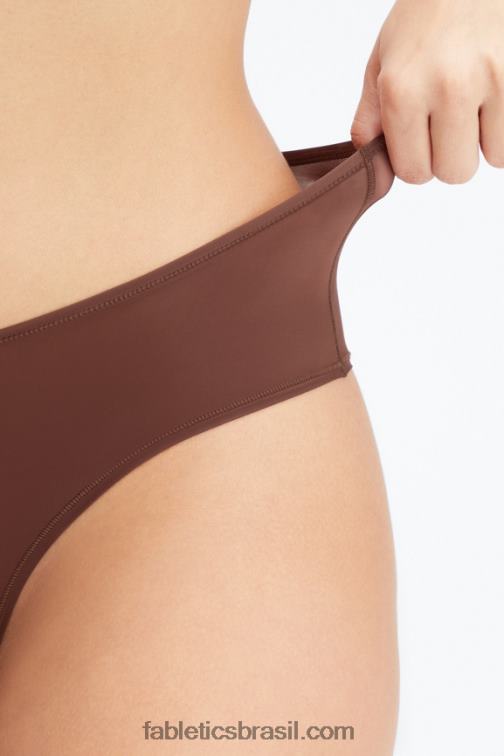 Fabletics marrom sela 420HR2836 cueca clássica de toque fino mulheres