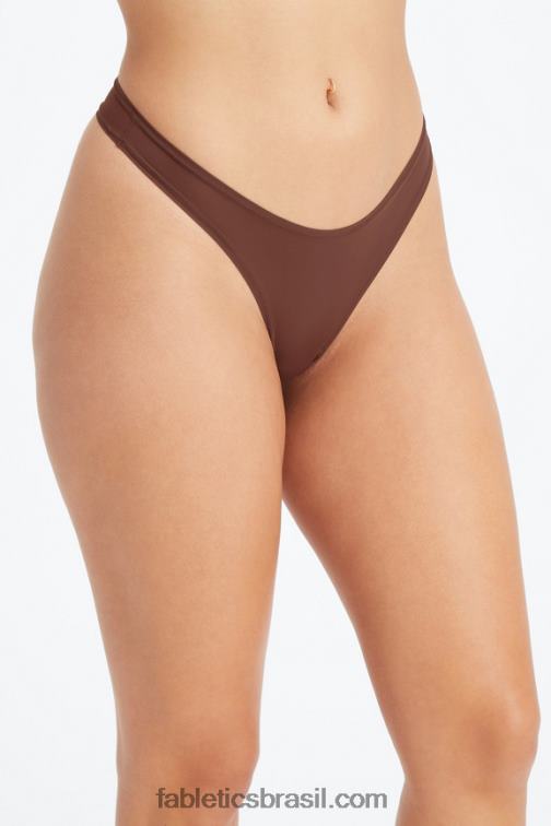 Fabletics marrom sela 420HR2849 tanga de toque fino mulheres